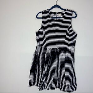 J. Crew Black and White Striped Dress